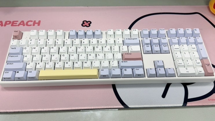  직장인을 위한 최적의 무접점 키보드 한성컴퓨터 GK898B PRO 염료승화 Edition 퍼플 하트 (+타각 영상)