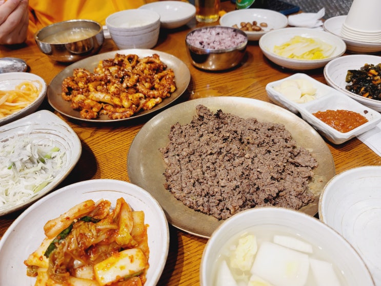  마포역 맛집 역전회관 마포본점 바싹불고기 산낙지구이