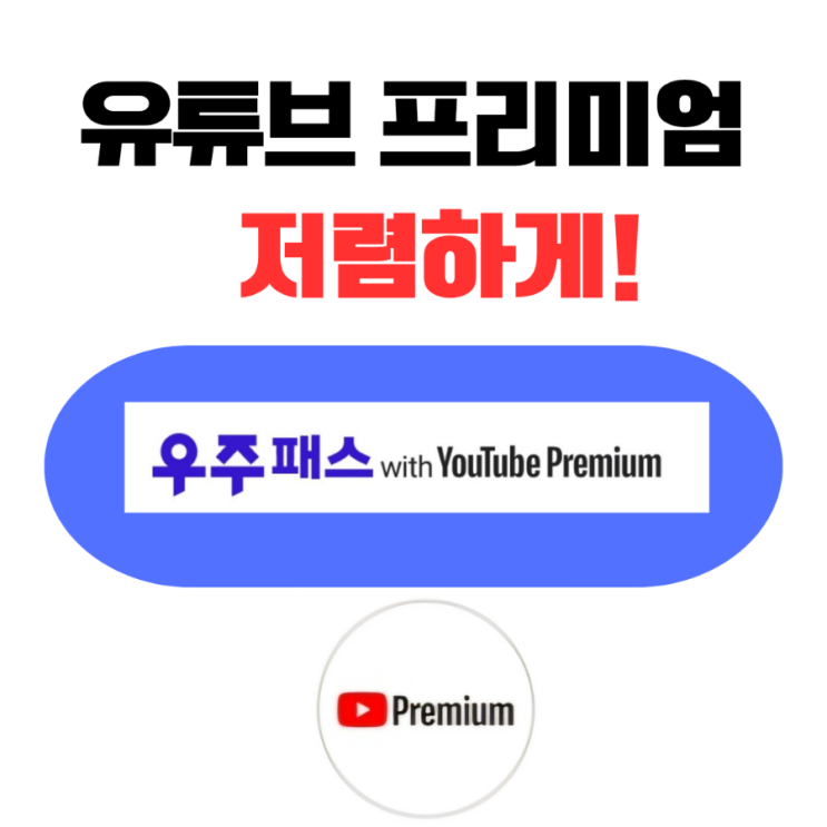  가격 인상되는 유튜브 프리미엄 저렴하게 쓸 수 있는 방법 우주패스 with YTP