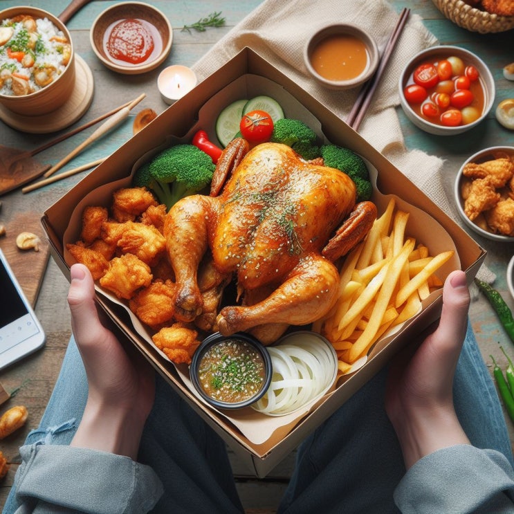  여의도 한강공원 배달존2 배달되는 치킨집 전단지 모음