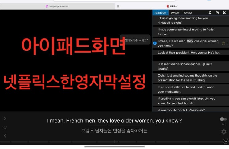  넷플릭스 한영자막 쉐도잉 영어공부법, 아이패드에 적용시키기