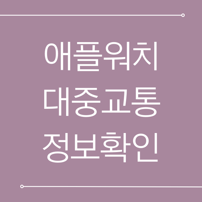  애플워치 실시간 버스 지하철 정보 확인 방법