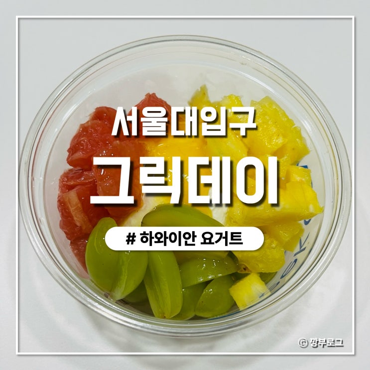  서울대입구역 꾸덕하고 고소한 그릭요거트 맛집 그릭데이