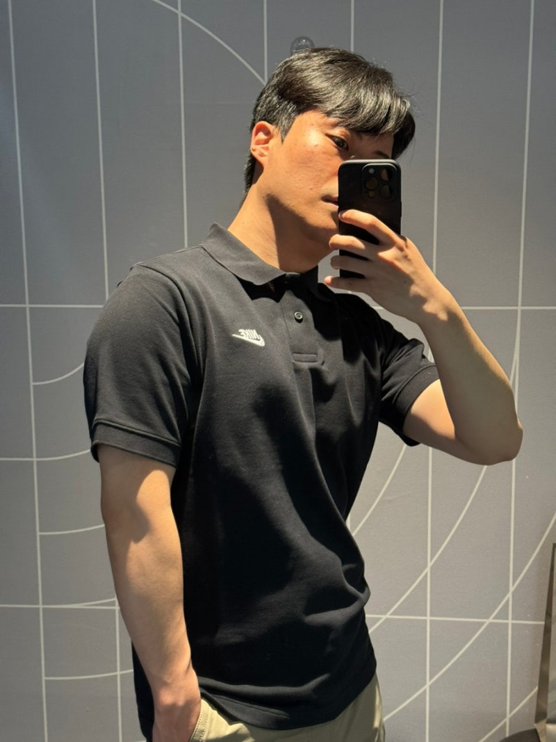 나이키 카라티 반팔 폴로셔츠 사이즈 실착 리뷰 30대 남자 프레피룩 피케셔츠 카라티셔츠 여....