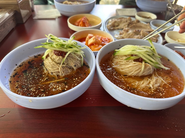  부여 장원막국수 웨이팅 필수 현지인 맛집 | 주차, 웨이팅 시간, 메뉴 추천 (+ 곱빼기 양 비교)