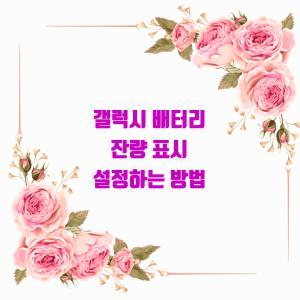 배터리 잔량 표시 설정하기!