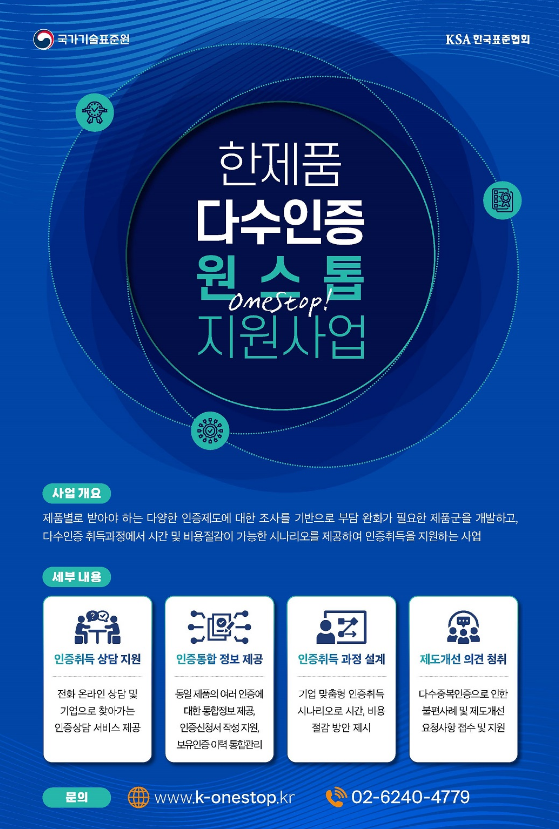 한제품 다수인증 원스톱 지원사업 모집 공고 한제품 다수인증 원스톱 지원사업 모집 공고