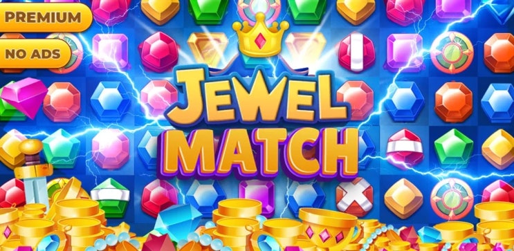 구글 플레이 스토어 에서 무료 배포 중인 Match 3퍼즐 게임(Jewels Charm: Match 3 Game Pro)