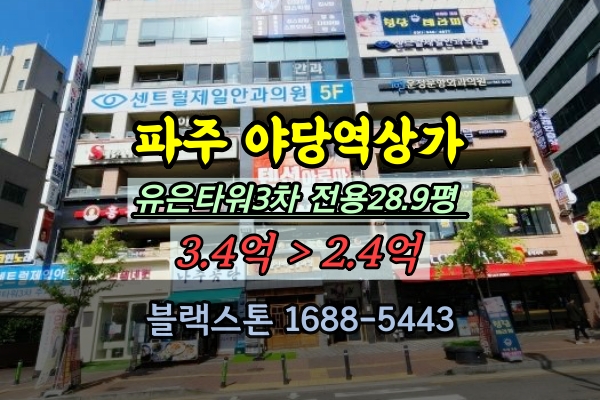  파주시 야당동상가 경매 유은타워3차 50평대 야당역상가 컨설팅