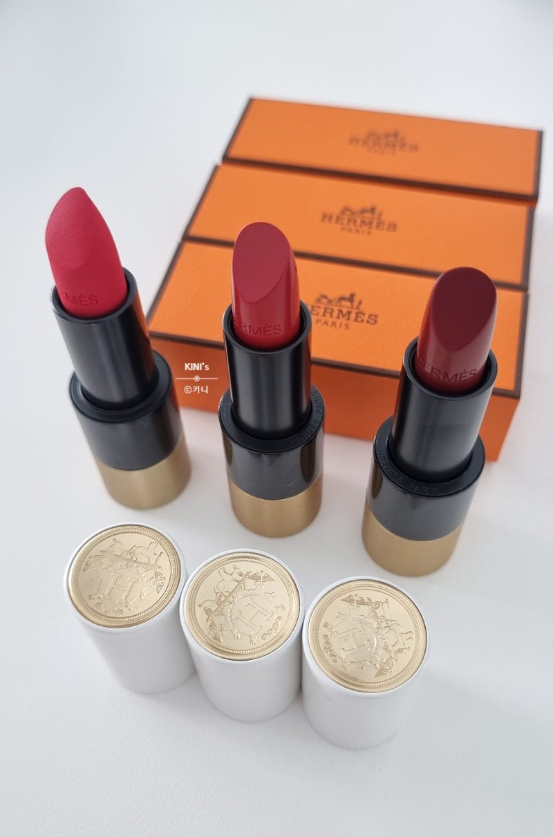[Hermes] 루즈 에르메스(ROUGE HERMES) 매트 립스틱 64 루즈 까자크/새틴 립스틱 75 루즈 아마존 & 85 ....
