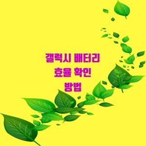 배터리 더 효율적으로 사용하는 방법!