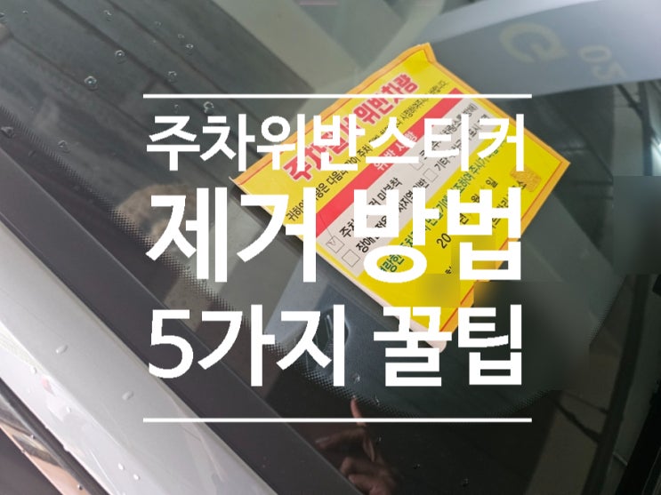 주차위반 스티커 제거 후기, 5가지 제거방법, 주의사항