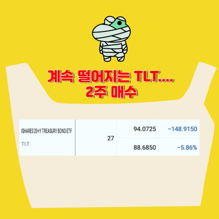 또 떨어지네? 미국 국채 TLT 2주 매수 2024.04 [27주 보유]