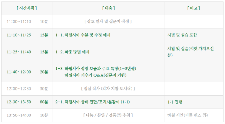  [모임] 하월시아 오프모임(4/20일, 土) 최종 계획 (3/3)