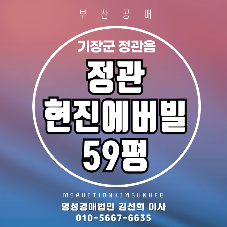  부산 기장군 정관읍 정관현진에버빌 59평 경매