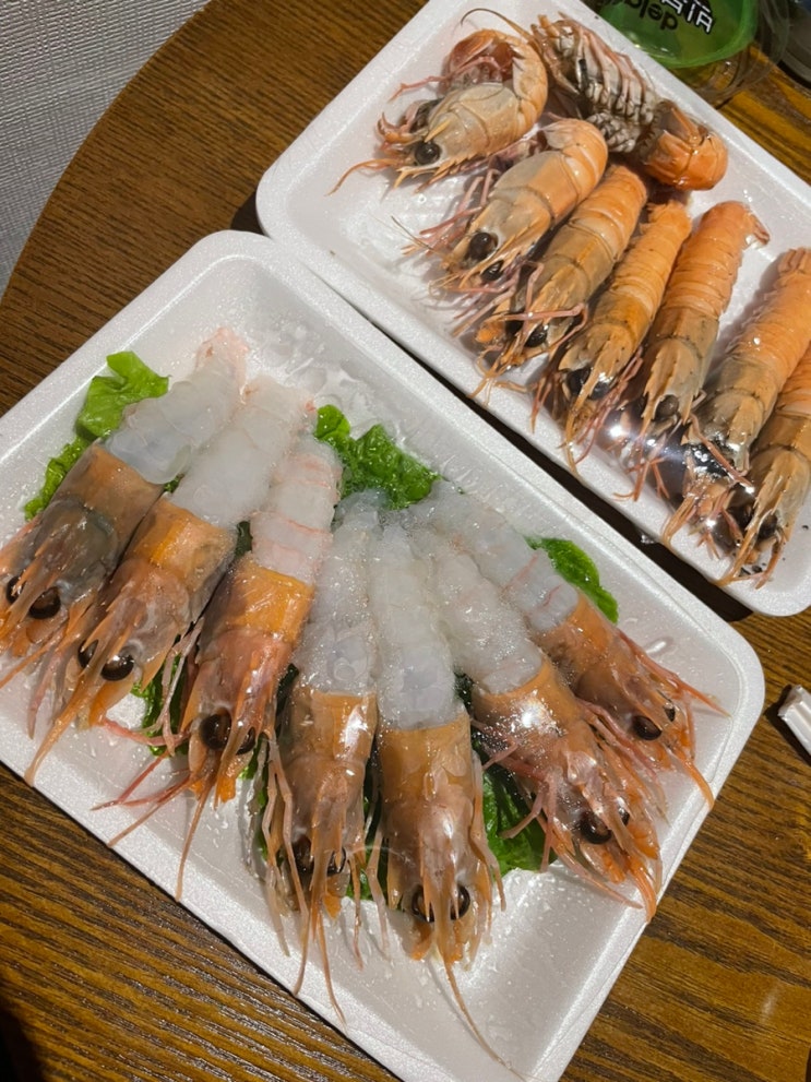  서귀포 올레시장 딱새우, 갈치회, 고등어회 포장맛집 달인수산 내돈내산 후기, 딱새우찜 까는 법