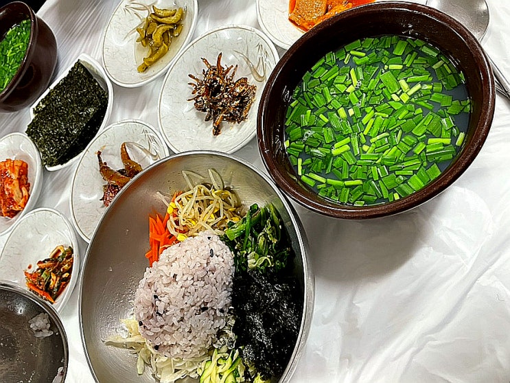  경남여행 벚꽃 명소 하동맛집 재첩국이 식상할때 추천하는 재첩비빔밥 맛집 : 원조강변할매재첩회식당
