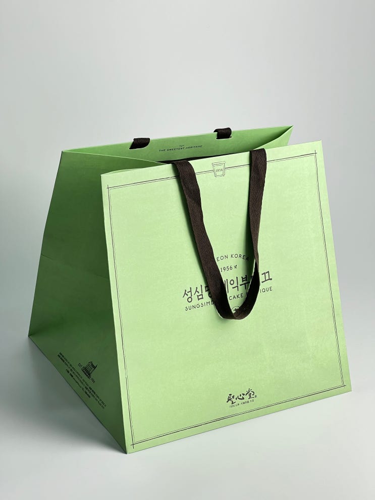  성심당 쇼핑백, 지속가능한 소비, 쇼핑백, 제작, 친환경, 브랜드 패키지, 베이커리