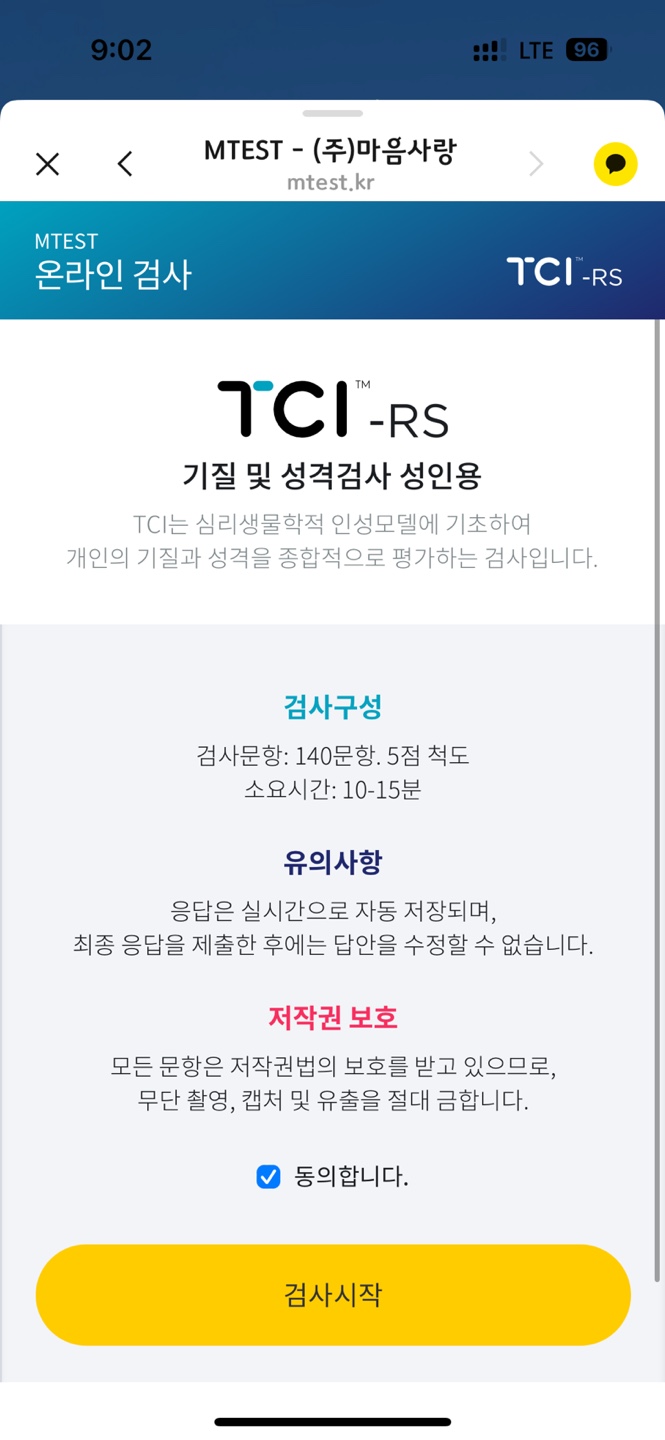 위드인사이트 TCI 기질검사 후기