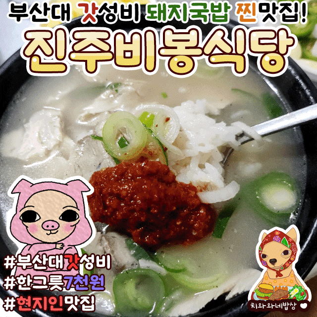  부산대돼지국밥 진주 비봉식당 오래된 노포 분위기 현지인맛집 가성비 내돈내산
