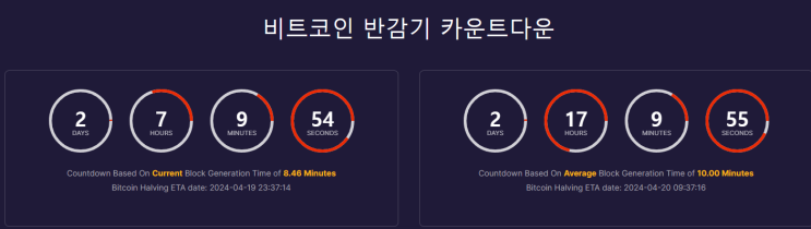  비트코인 반감기 카운트다운