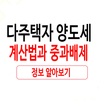  다주택자 양도세 계산법과 중과배제 정의