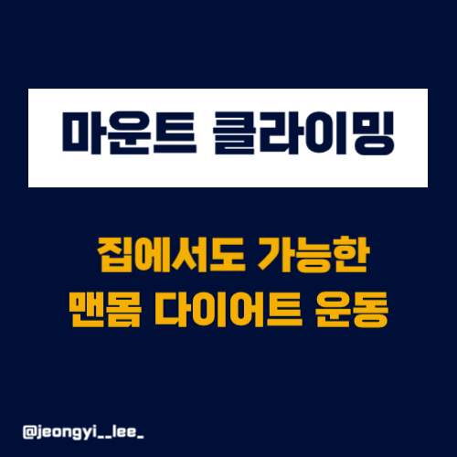  맨몸으로 하는 다이어트 운동 / 마운트 클라이밍