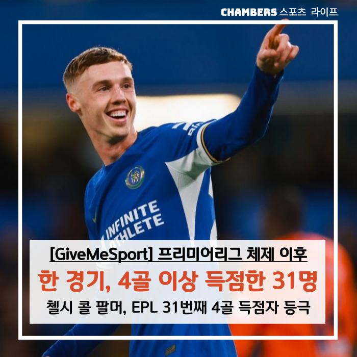 프리미어리그 한 경기에서 <b>4골</b> 이상 득점한 선수 31명