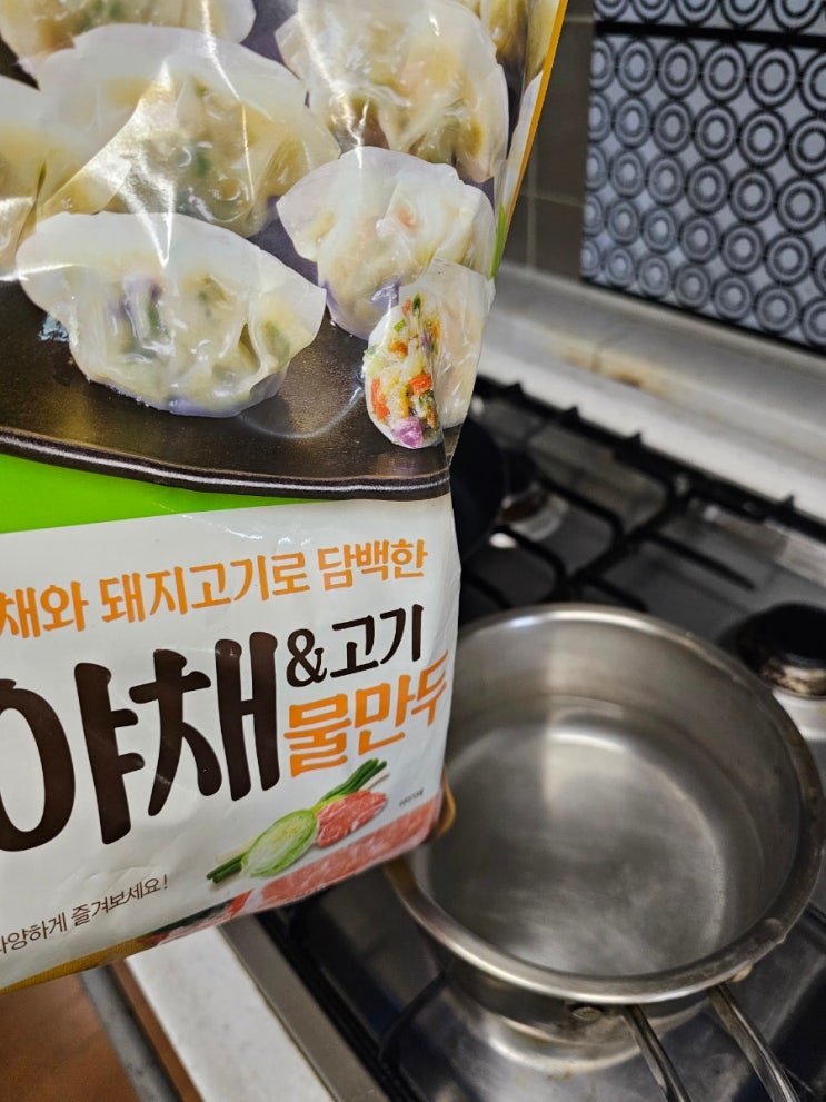  풀무원 5색야채 & 고기 물만두 + 농심 멸치 칼국수