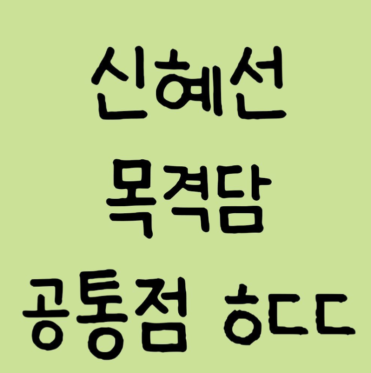  신혜선 목격담 공통점