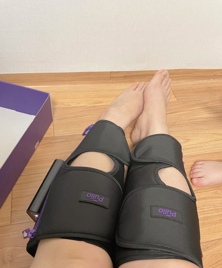  종아리 마사지기 홈케어 풀리오 안마기 사용방법  지퍼 벨크로 형