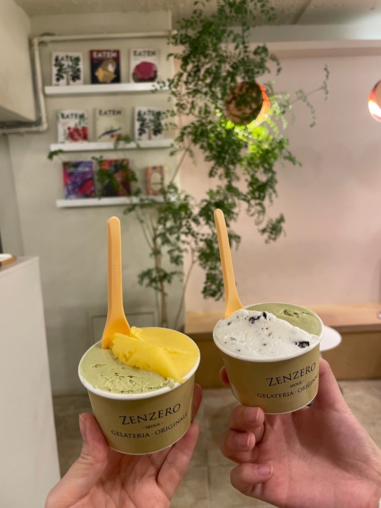  강남구청 젤라또 맛집 젠제로 | 브론테 피스타치오 & 한라봉 소르베