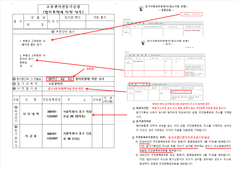 부동산 상속 셀프등기(소유권이전) 절차 : 네이버 블로그