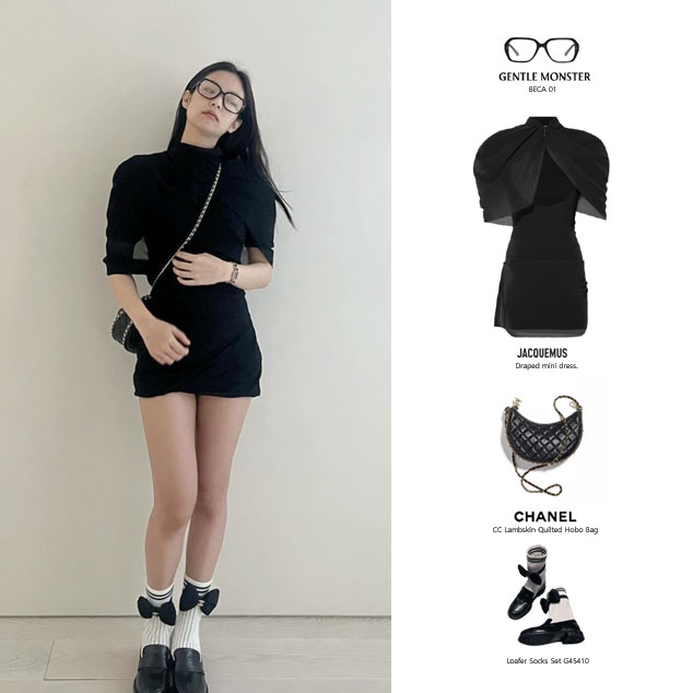 제니 자크뮈스 드레이프 원피스 젠몬 베카 01 안경 샤넬 호보백 가방 제니 자크뮈스 드레이프 원피스 젠몬 베카 01 안경 샤넬 호보백 가방