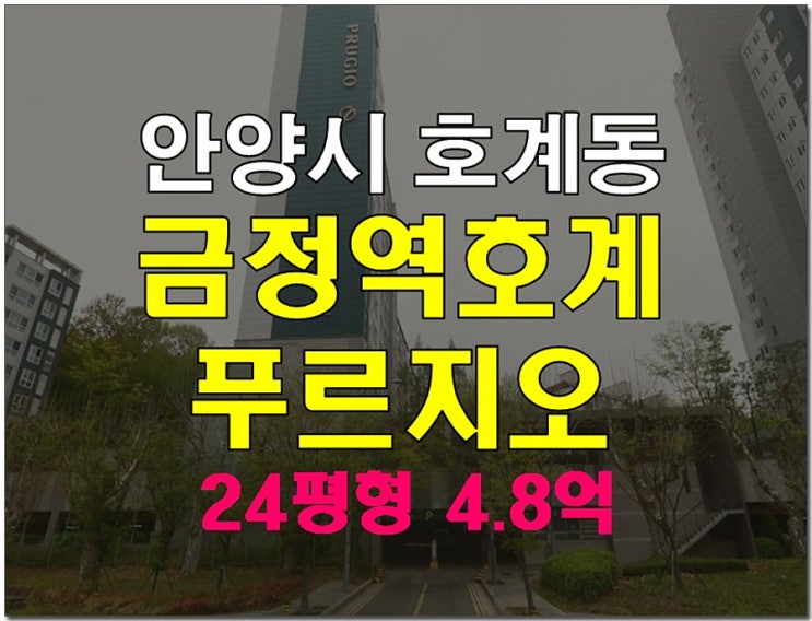 <b>안양</b>동안구아파트경매 금정역호계푸르지오 24평형 경매