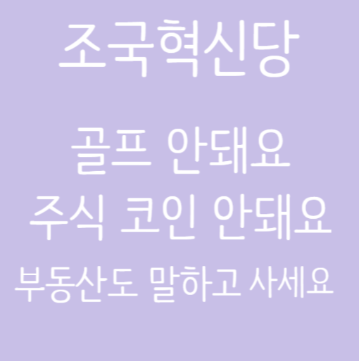 <b>조국혁신당</b> 의원 → 주식·코인·골프 금지? 부동산도 말하고... 