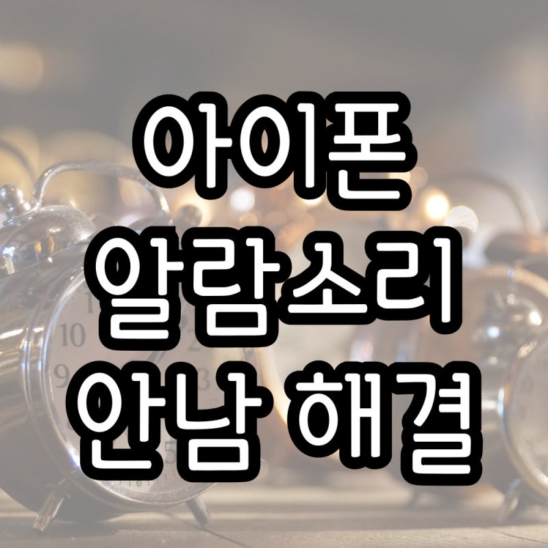 아이폰 알람 소리 안남 해결하기