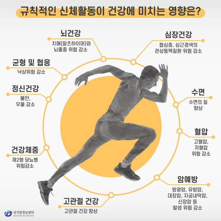  규칙적인 신체활동이 건강에 미치는 영향은?