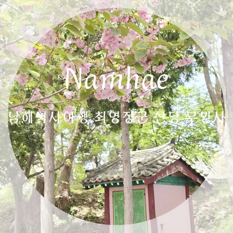  남해 혼자여행 최영장군 사당 무민사 미조 겹벚꽃 포토존