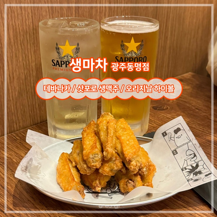  동명동 술집ㅣ삿포로 생맥주 4,900원 가성비 신상술집 '생마차'(ft.닭날개튀김)