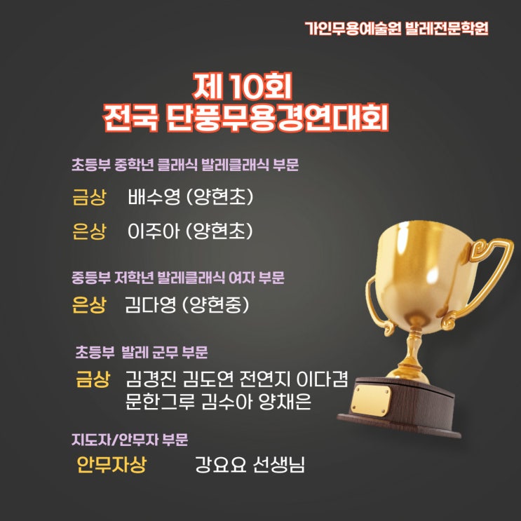  전국 단풍무용경연대회 참가한 전주 발레학원 가인 발레리나들의 생생한 모습