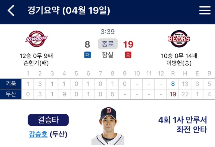 [240419] <b>키움</b> 히어로즈 VS <b>두산</b> 베어스 군고구마 시리즈... 