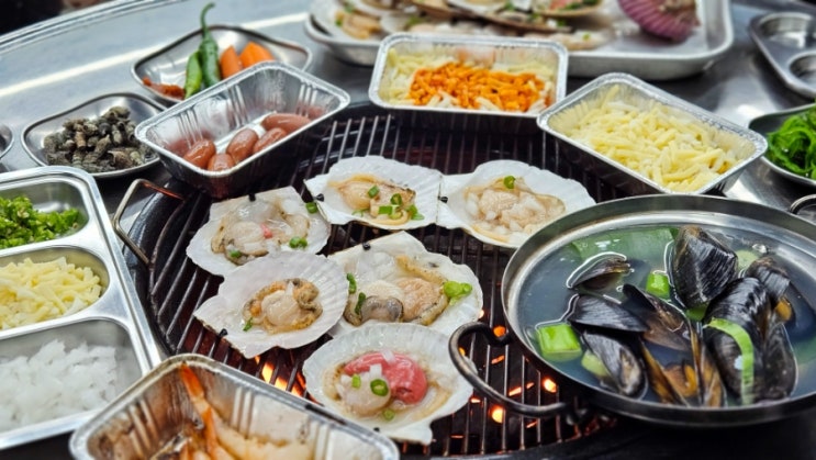 경산 신대부적 치즈 무한리필 조개구이 가리비 맛집 '자갈자갈'