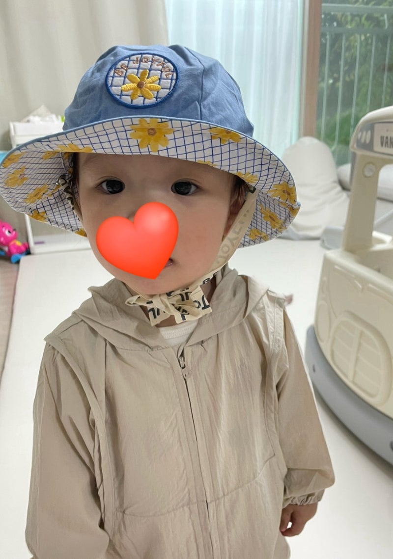 아가방 그리 바람막이 화섬 점퍼 100사이즈 모모리버서블챙모자 착용 후기