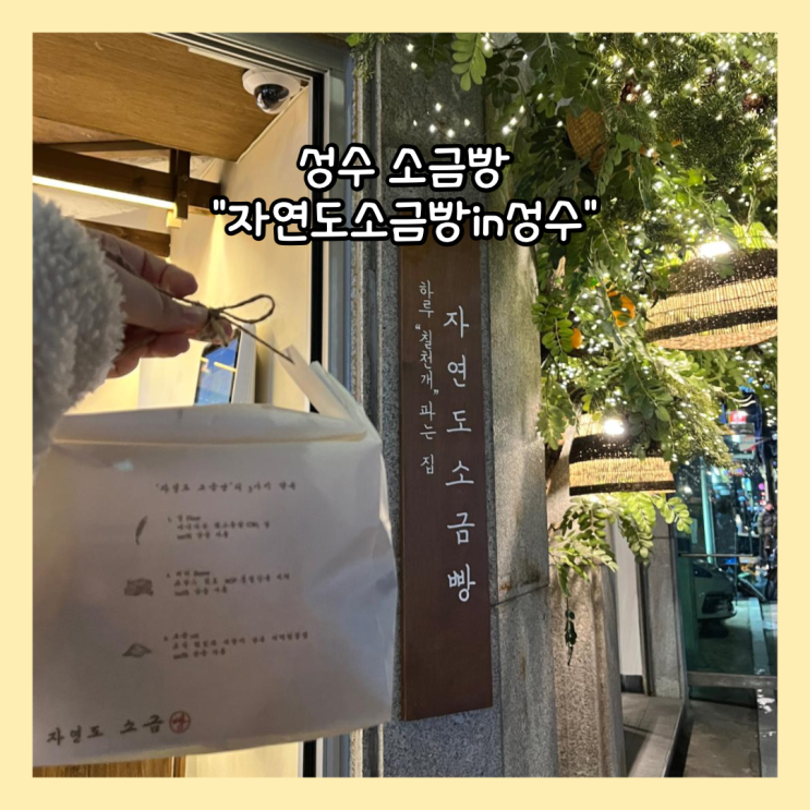  [성수] 웨이팅 필수 소금빵 맛집 "자연도소금빵in 성수" 내돈내산 +빵나오는 시간, 먹는 법