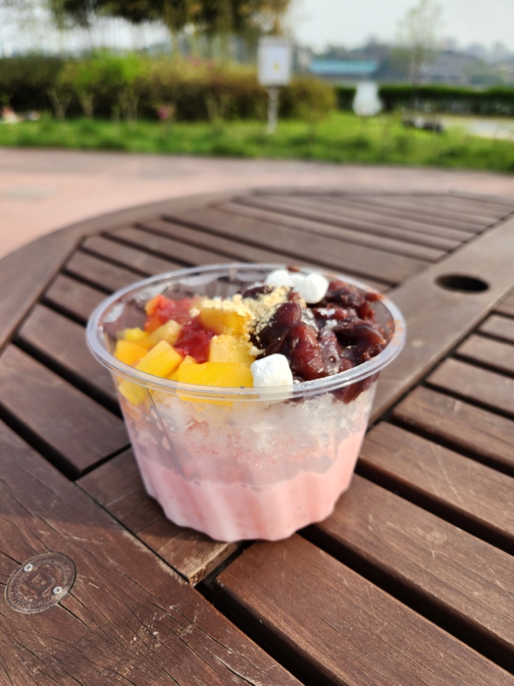  구리한강시민공원 먹거리 팥빙수,닭꼬치,주차장 주차요금