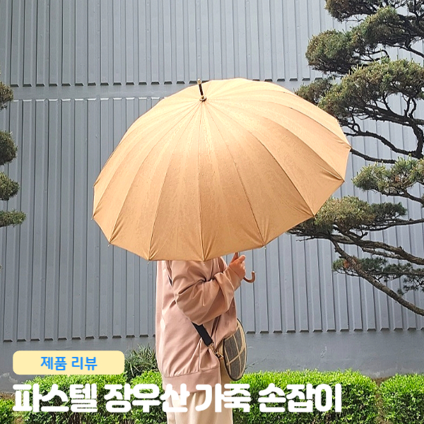 파스텔 장우산 가죽 손잡이 인스타감성 예쁜 컬러 우산