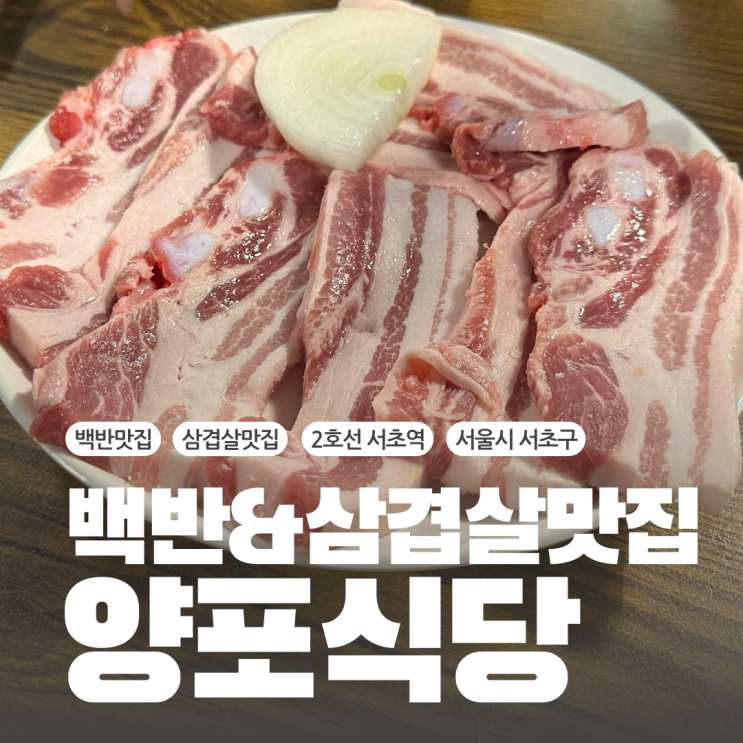  서울 서초역 고기집 백반맛집 양포식당 삼겹살 추천 후기