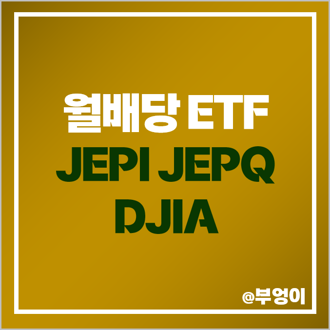 미국 월배당 ETF JEPI JEPQ DJIA 다우 존스 나스닥 S&P500 지수