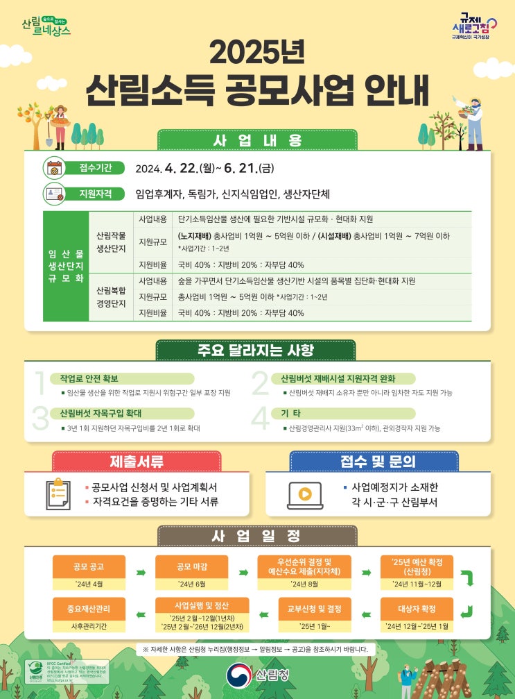 2025 임산물 생산단지 지원사업 신청하세요! 2025 임산물 생산단지 지원사업 신청하세요!
